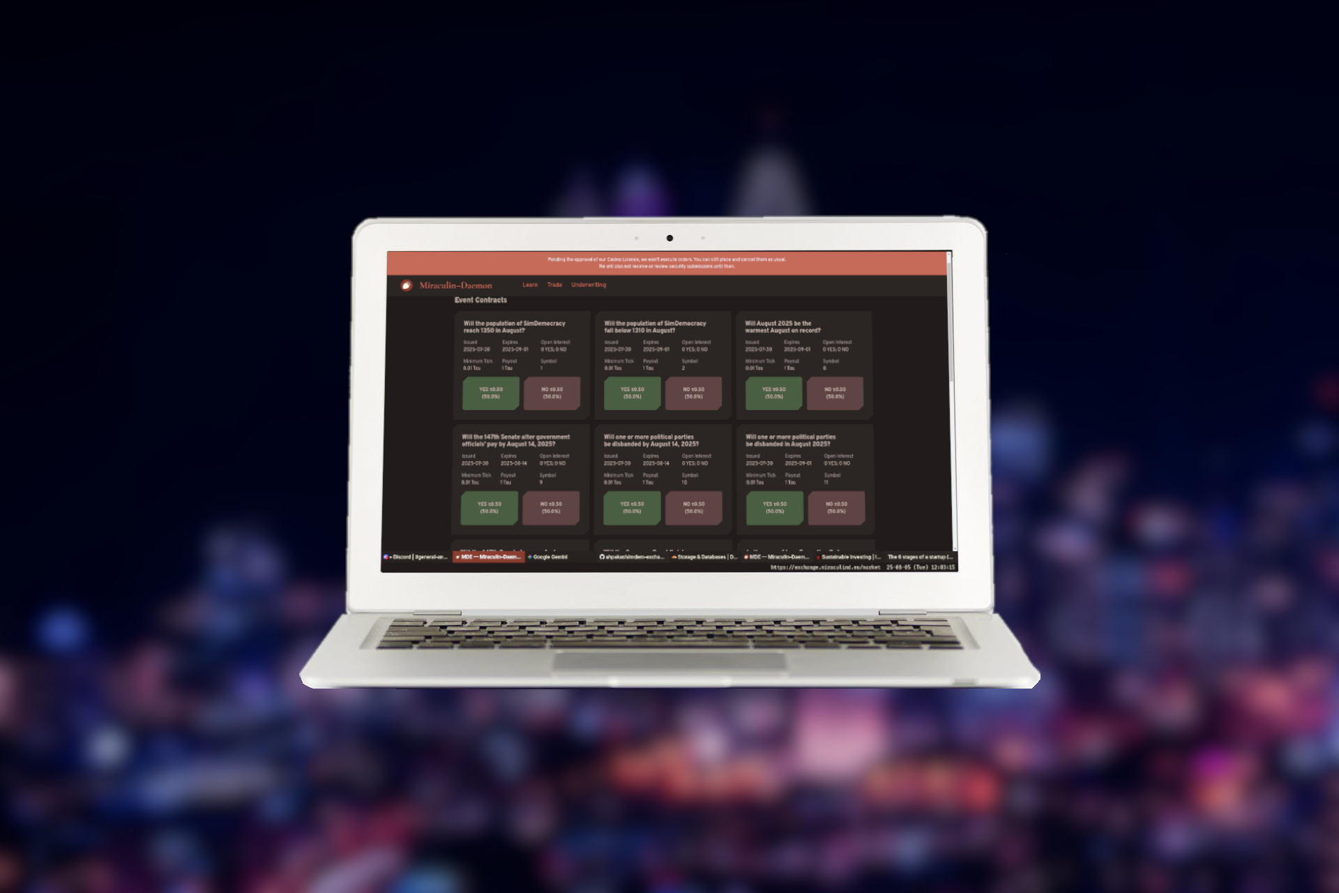 MDE web interface sample image